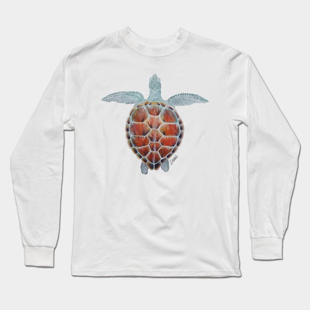 Watercolor Sea Turtle Long Sleeve T-Shirt by JJacobs